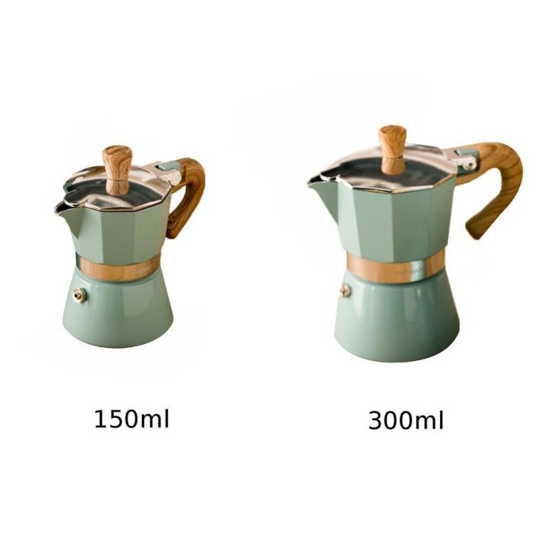 150/300ML Aluminum Coffee Pot Espresso Percolator Stovetop Mocha Pot Home Stovetop Coffee Maker Kitchen Accessories for Office