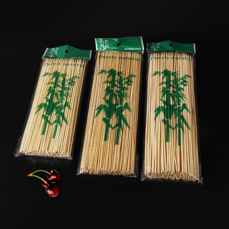 100pcs Bamboo Wooden BBQ Skewers Food Bamboo Meat Tool Barbecue Party Disposable Long Sticks Catering Grill Camping