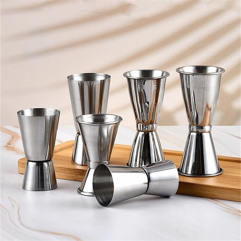 Stainless Steel Double Spirit Cocktail Shaker Jigger Drink Wine Measuring Cup for Home Bar Party Kitchen Barware Accessories