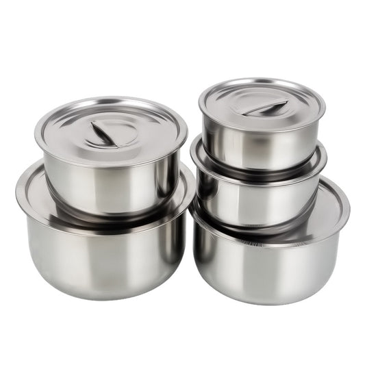 3pcs/5pcs Stainless Steel Soup pot Stock Pot Set with Lid Kitchenware Stew Pot Cooking Tools Cookware Kitchen Accessories