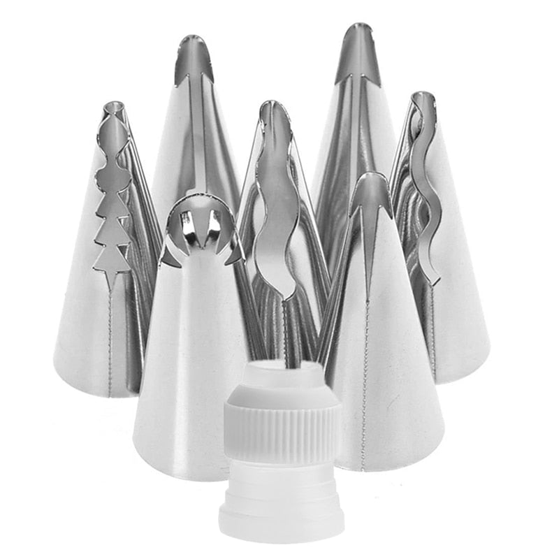 8pcs/set Wedding Russian Nozzles Pastry Puff Skirt Icing Piping Nozzles Pastry Decorating Tips Cake Cupcake Decorator Tool